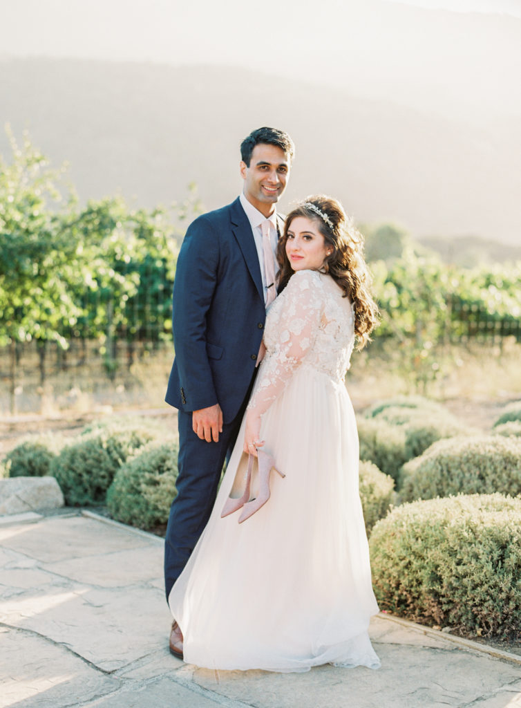 Yasamin Salavatian and partner on wedding day in 2017